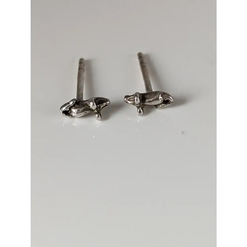 Silver Steed Mouse Stud Earrings Earrings