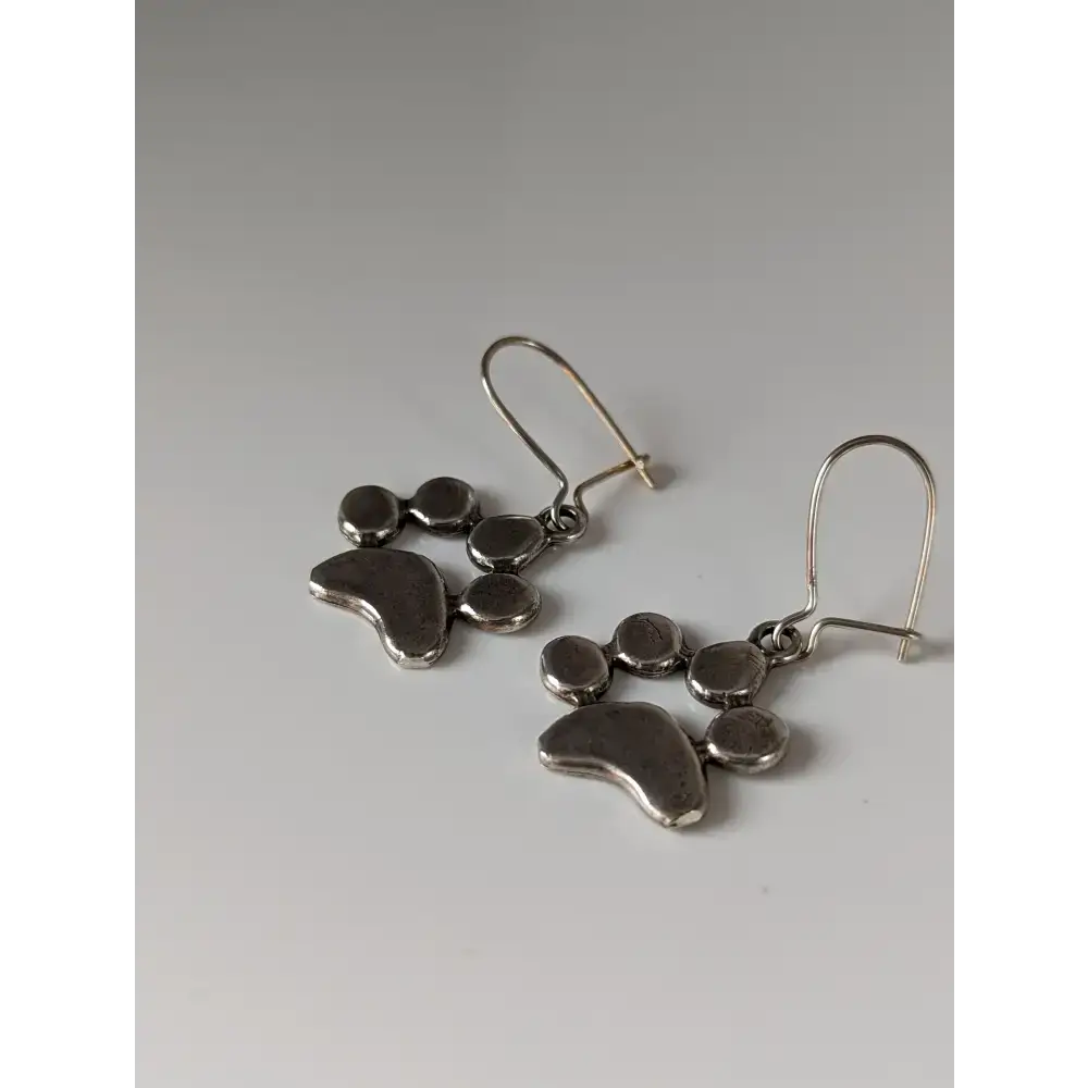 Silver Steed Paw Print Silver Dropped Earrings Earrings