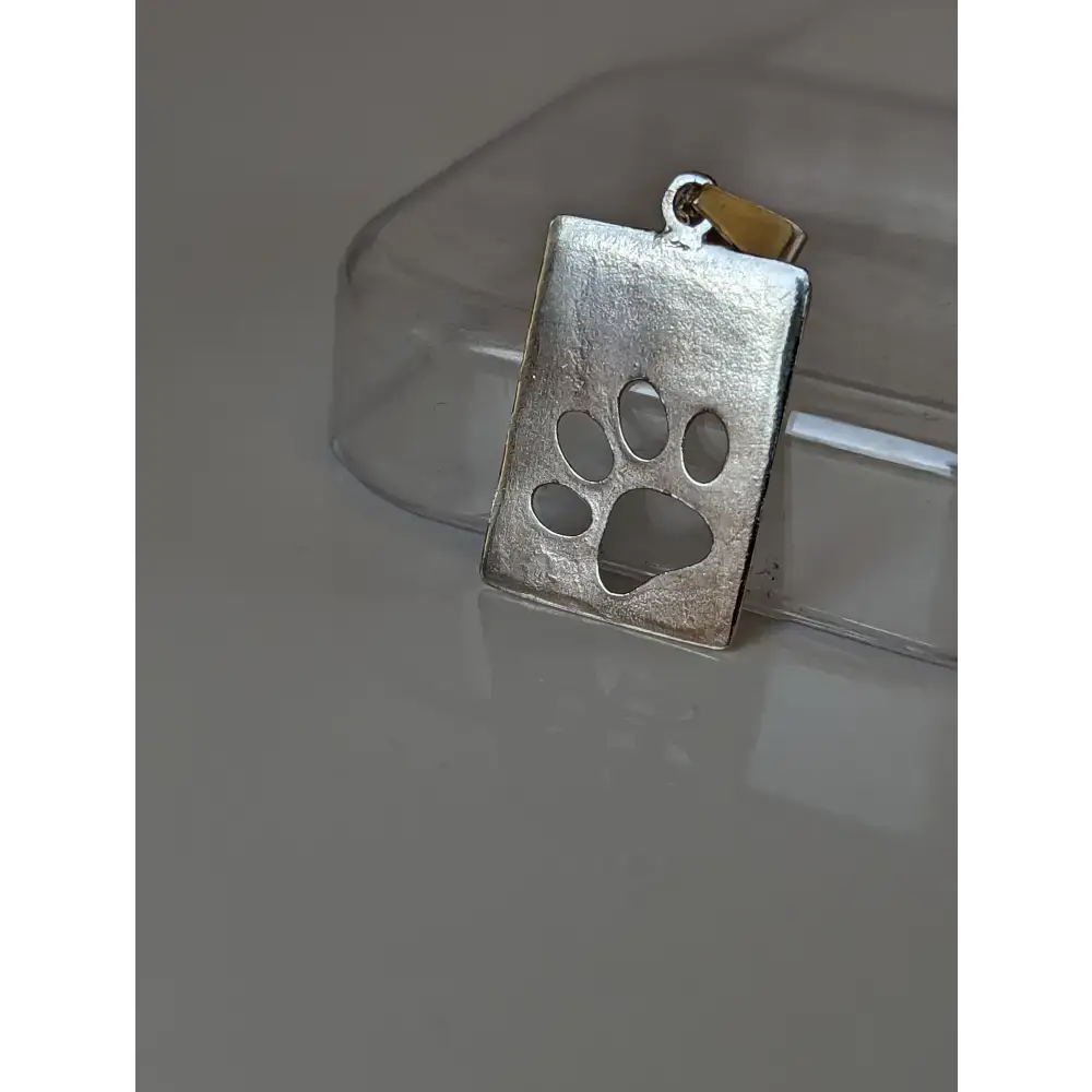 Silver Steed Paw Print Tag Silver Pendant Pendant