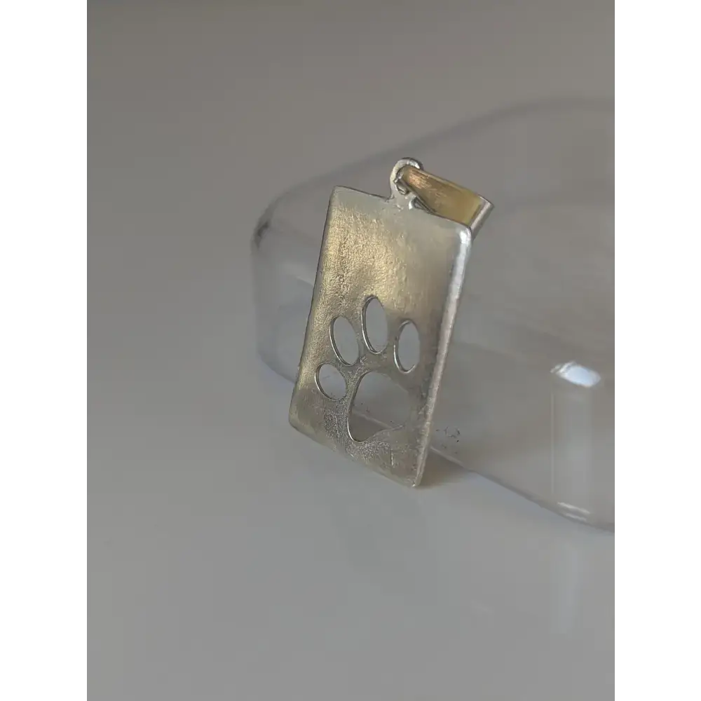Silver Steed Paw Print Tag Silver Pendant Pendant