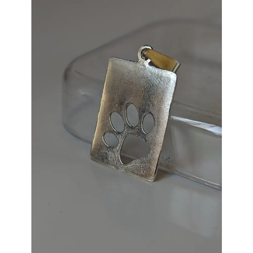 Silver Steed Paw Print Tag Silver Pendant Pendant