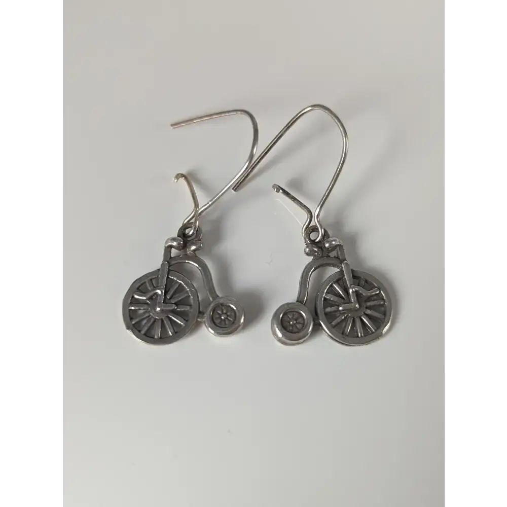 Silver Steed Penny Farthing Bike Dropped Earrings Earrings