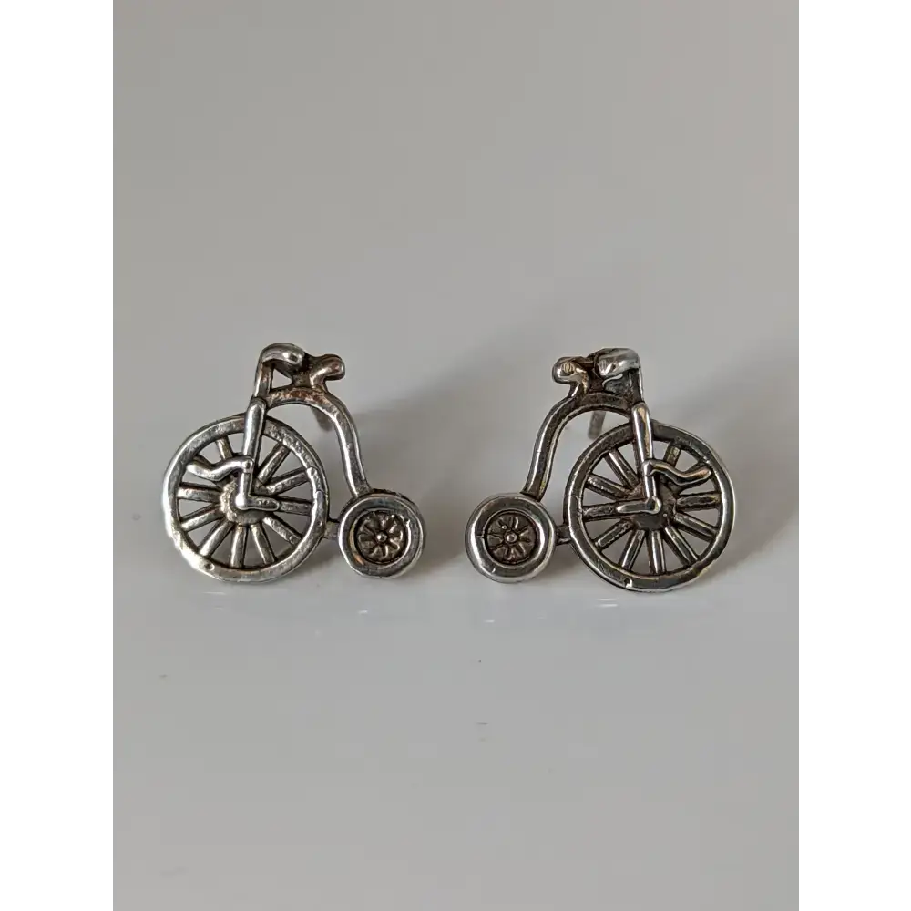 Silver Steed Penny Farthing Bike Stud Earrings Earrings