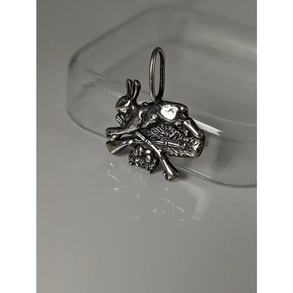 Silver Steed Rabbit Hunting Silver Pendant Pendant