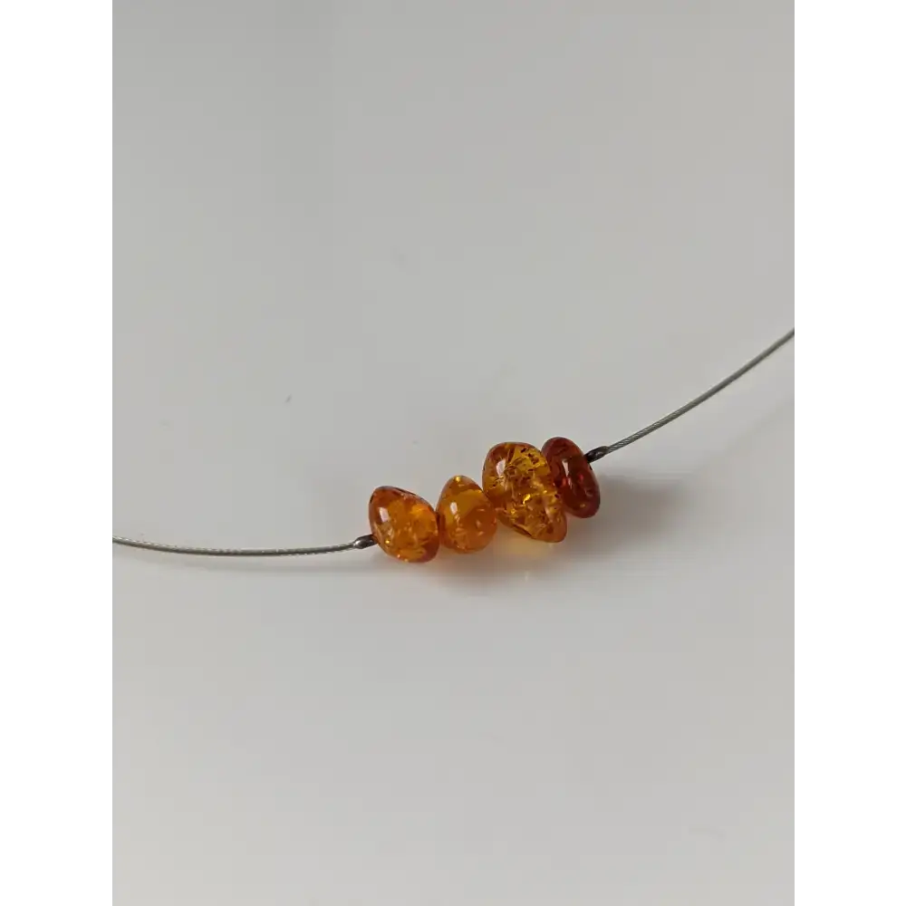 Silver Steed Real Amber Bead Necklace Necklaces