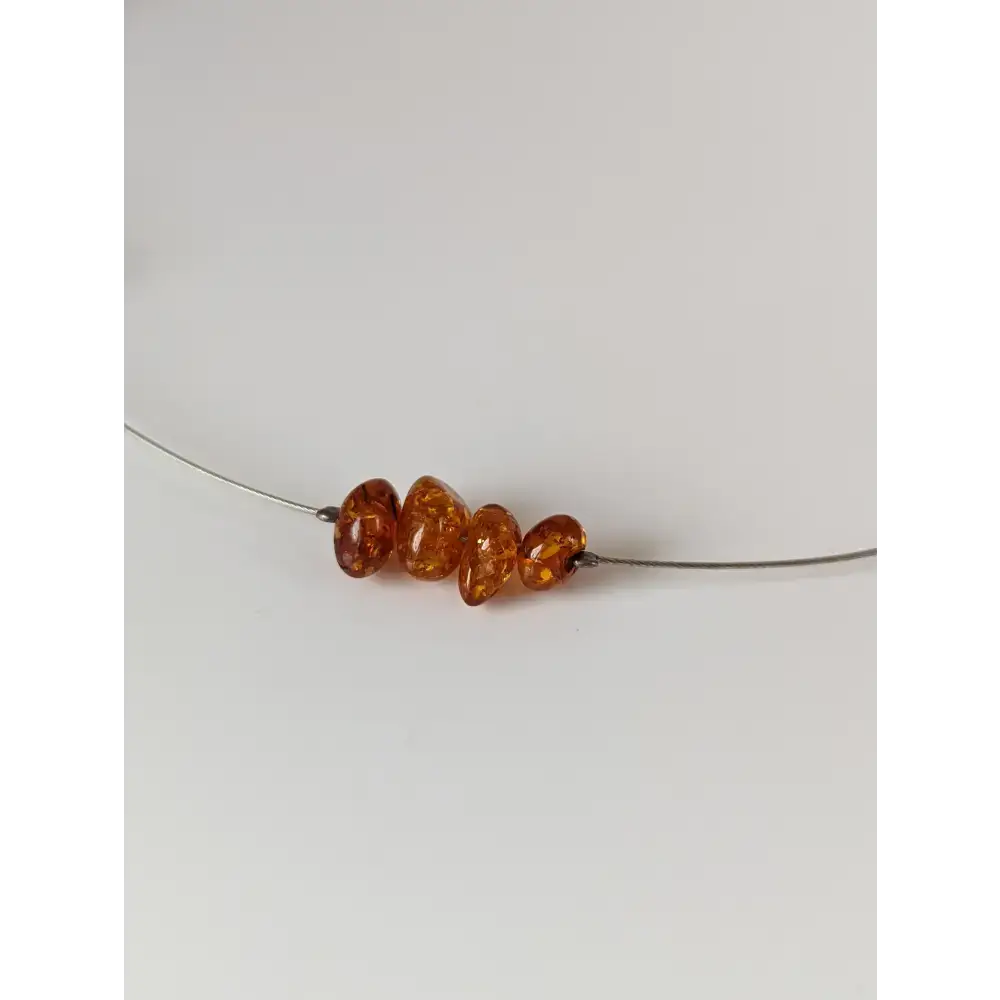 Silver Steed Real Amber Bead Necklace Necklaces