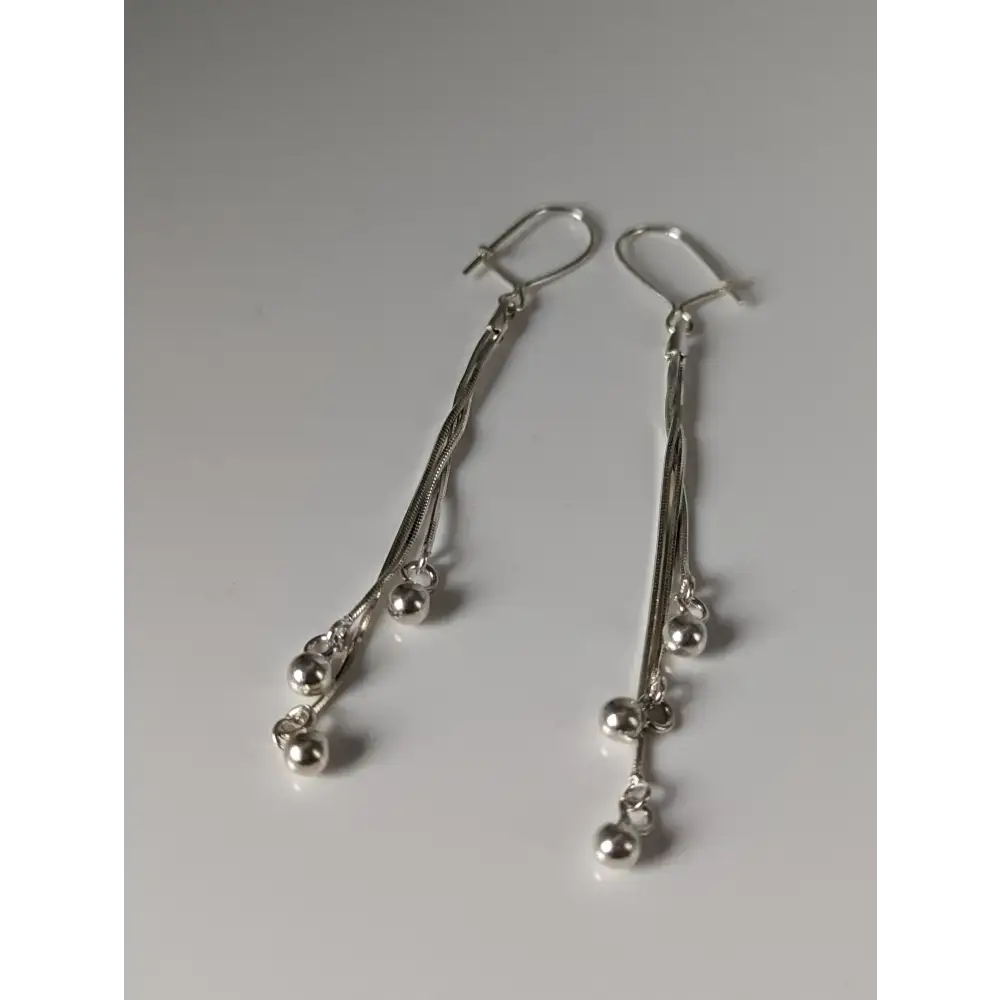 Silver Steed Rope & Ball Dropped Earrings Earrings