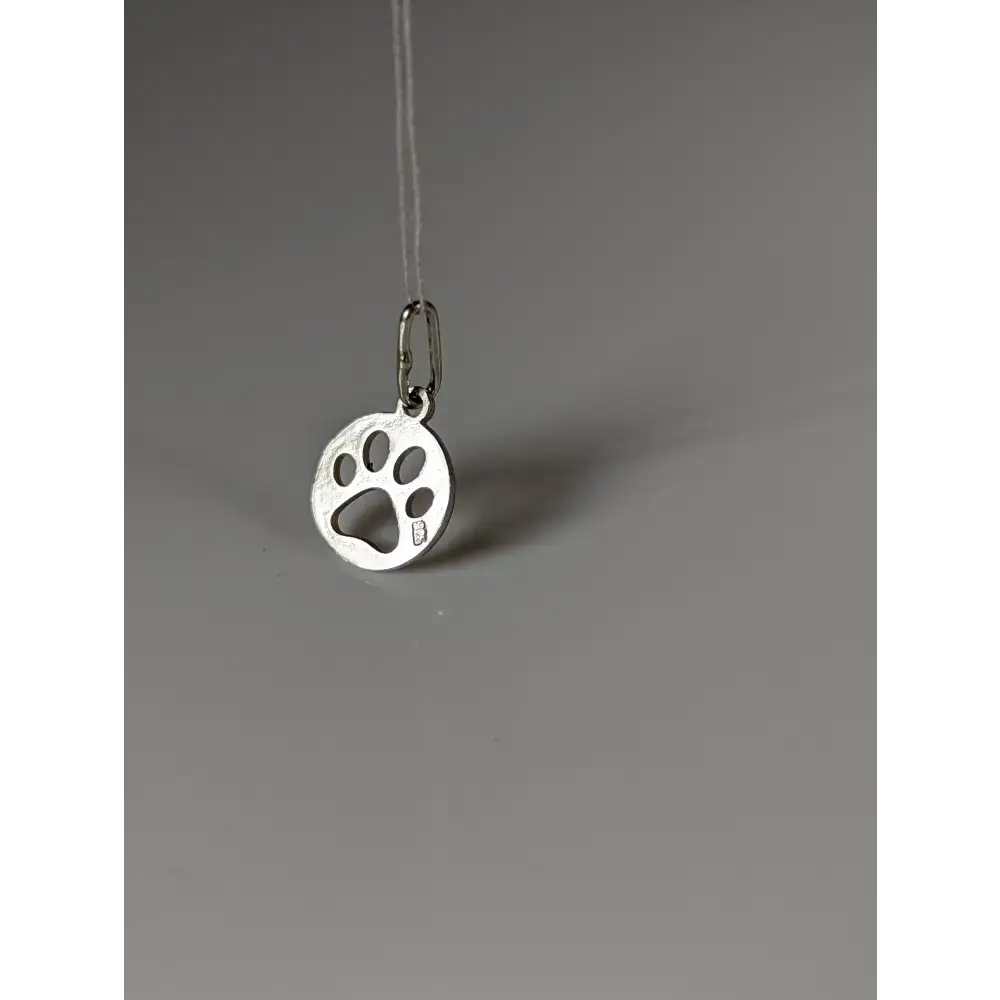 Silver Steed Round Paw Print Tag Silver Pendant Pendant
