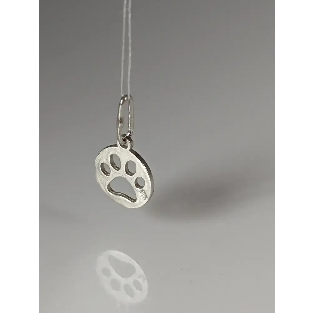 Silver Steed Round Paw Print Tag Silver Pendant Pendant