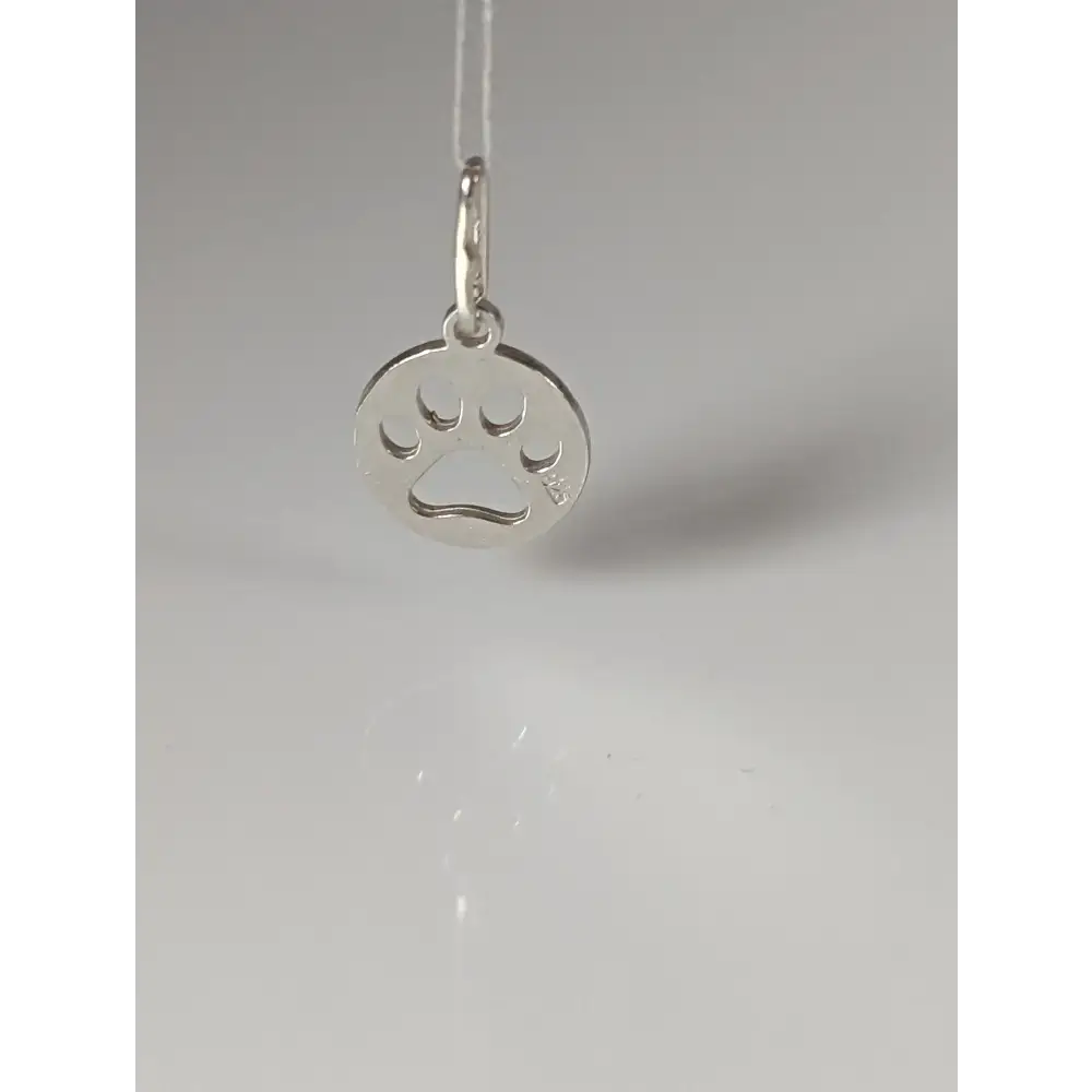 Silver Steed Round Paw Print Tag Silver Pendant Pendant
