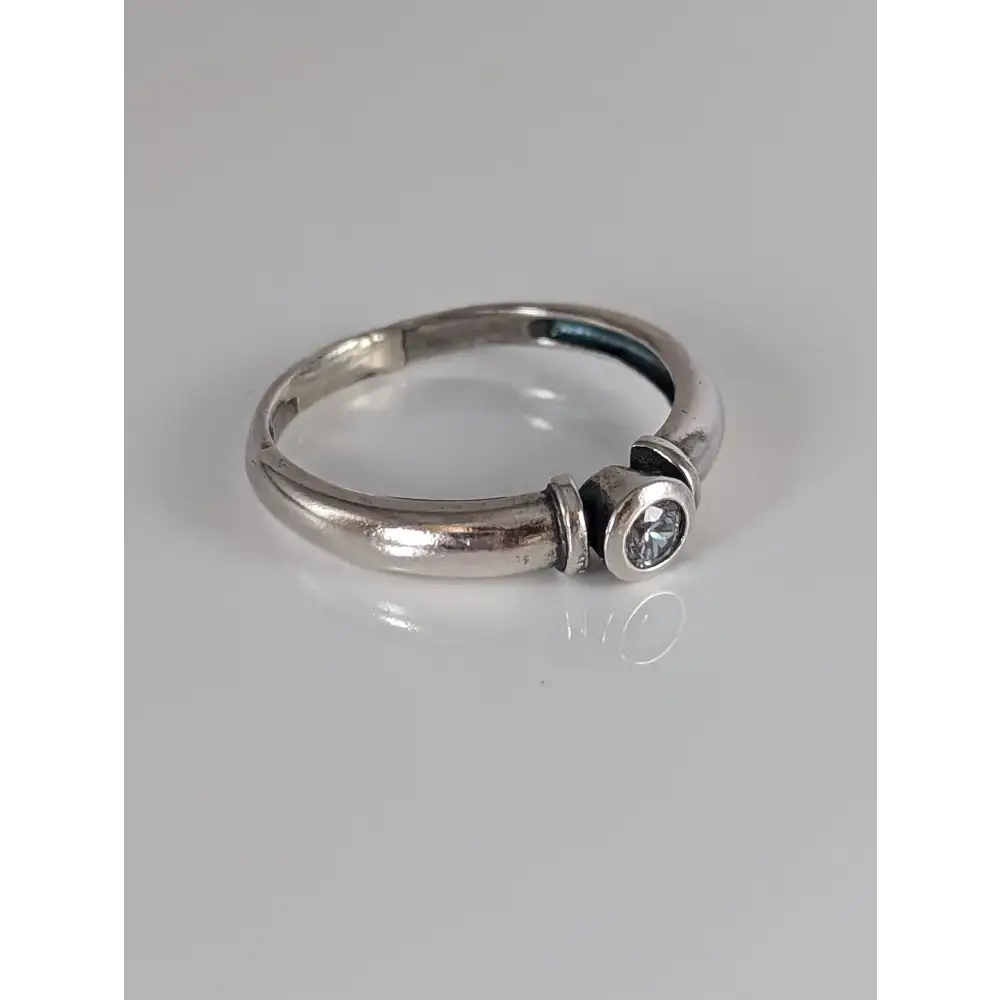 Silver Steed Silver Round Zirconia Ring G Rings
