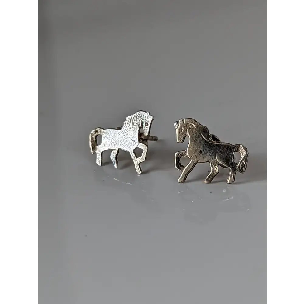 Silver Steed Running Horse Stud Earrings Earrings