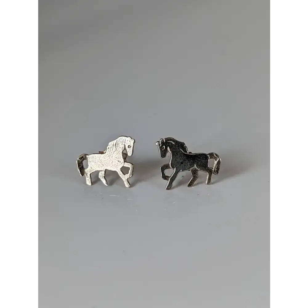 Silver Steed Running Horse Stud Earrings Earrings