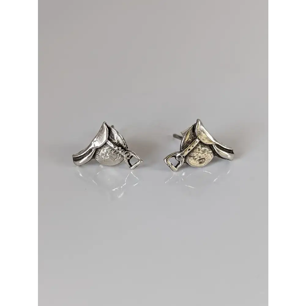 Silver Steed Silver Saddle Stud Earrings