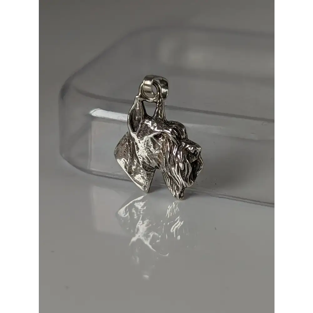 Silver Steed Schnauzer Head Silver Pendant Pendant