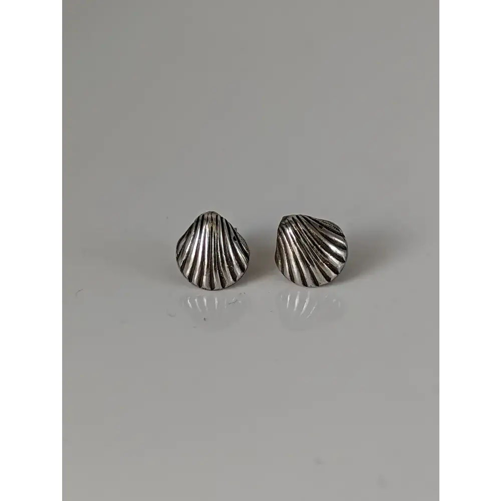 Silver Steed Shell Stud Earrings Earrings