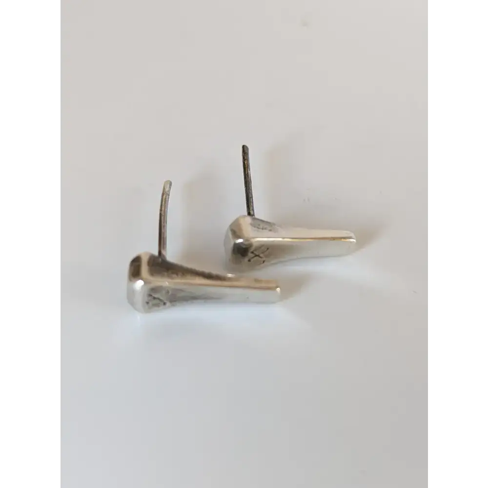Silver Steed Short Hoof Nail Stud Earrings Earrings