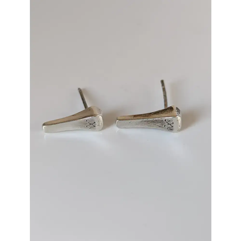 Silver Steed Short Hoof Nail Stud Earrings Earrings