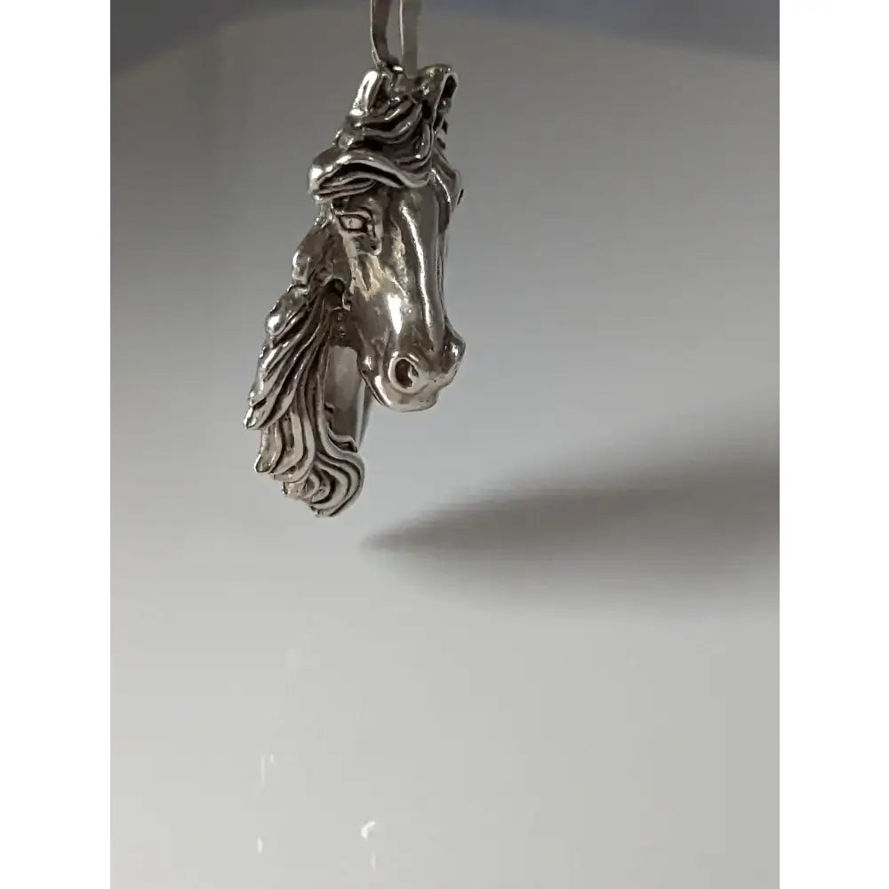 Silver steed signature horse head pendant in silver with detailed mane and facial features perfect as a horse head pendant