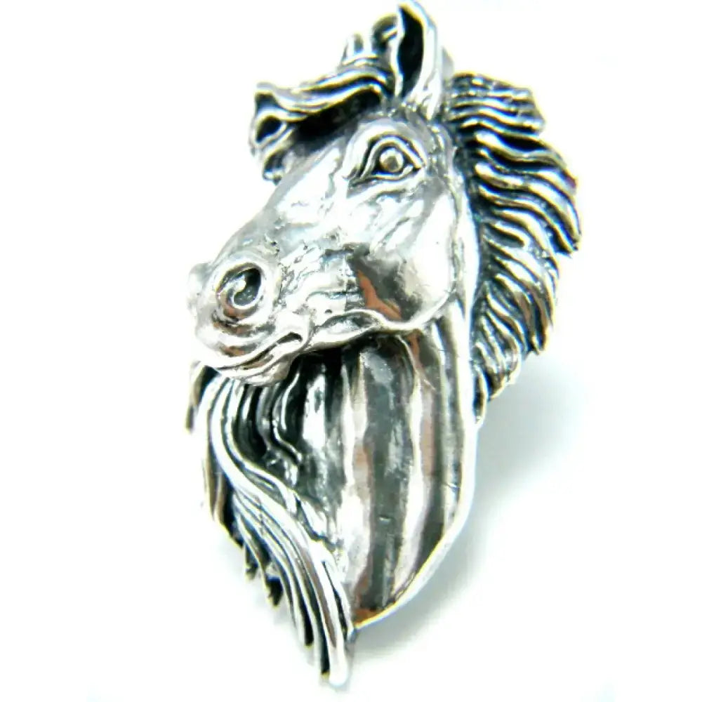 Silver steed signature horse head pendant in silver with detailed mane and facial features perfect as a horse head pendant