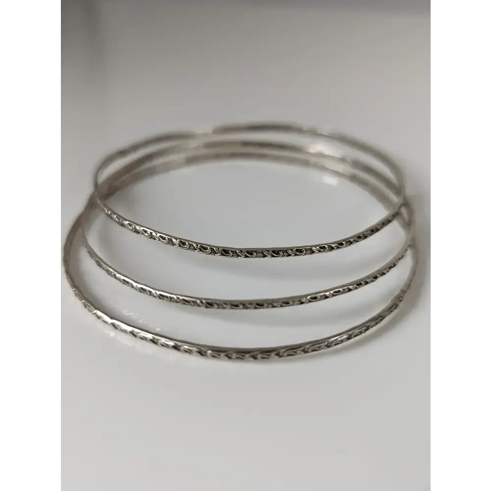 Silver Steed Slim Vine Silver Bangle Bracelets