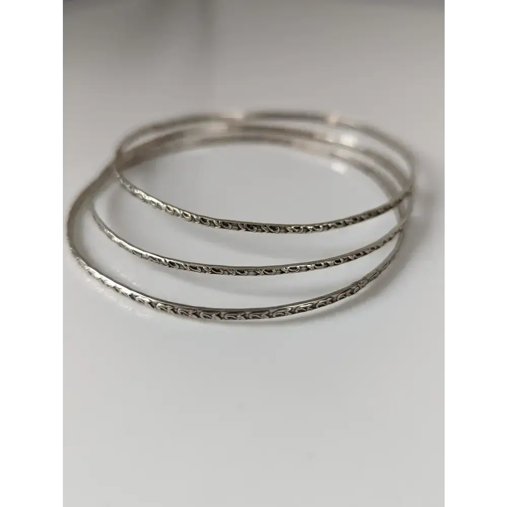 Silver Steed Slim Vine Silver Bangle Bracelets