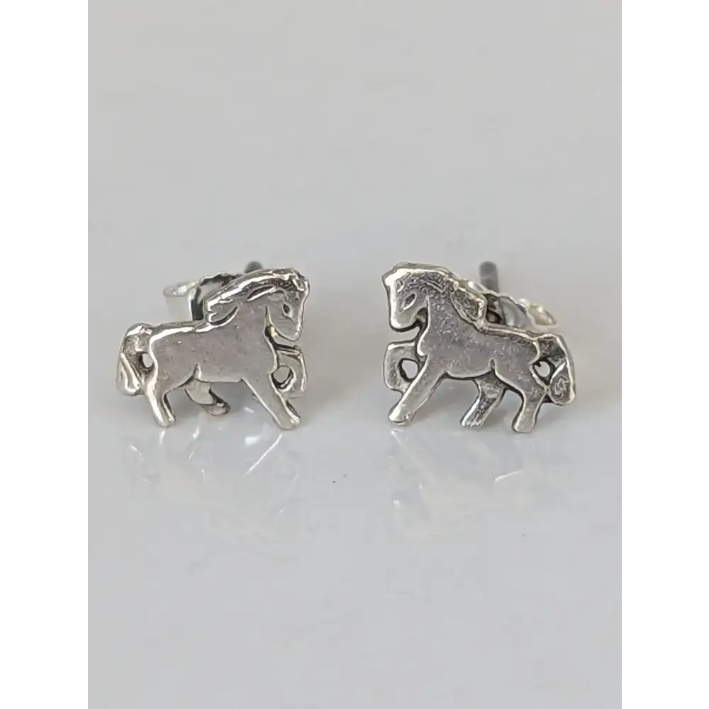 Silver Steed Small Silver Horse Studs Earrings