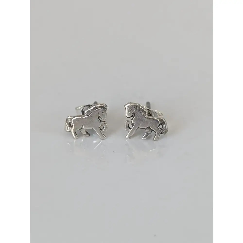 Silver steed small silver horse stud earrings with minimalist design perfect for everyday wear