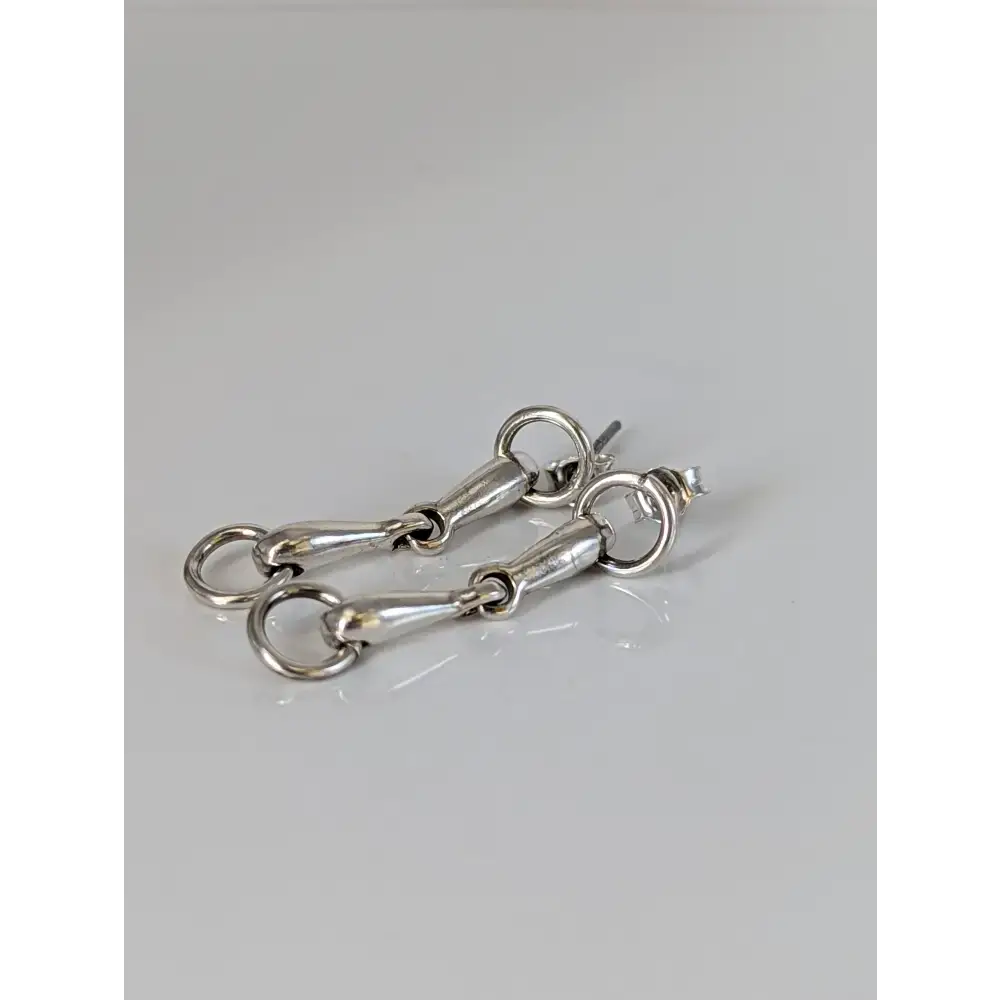 Silver Steed Snaffle Bit Stud Earrings Silver Earrings