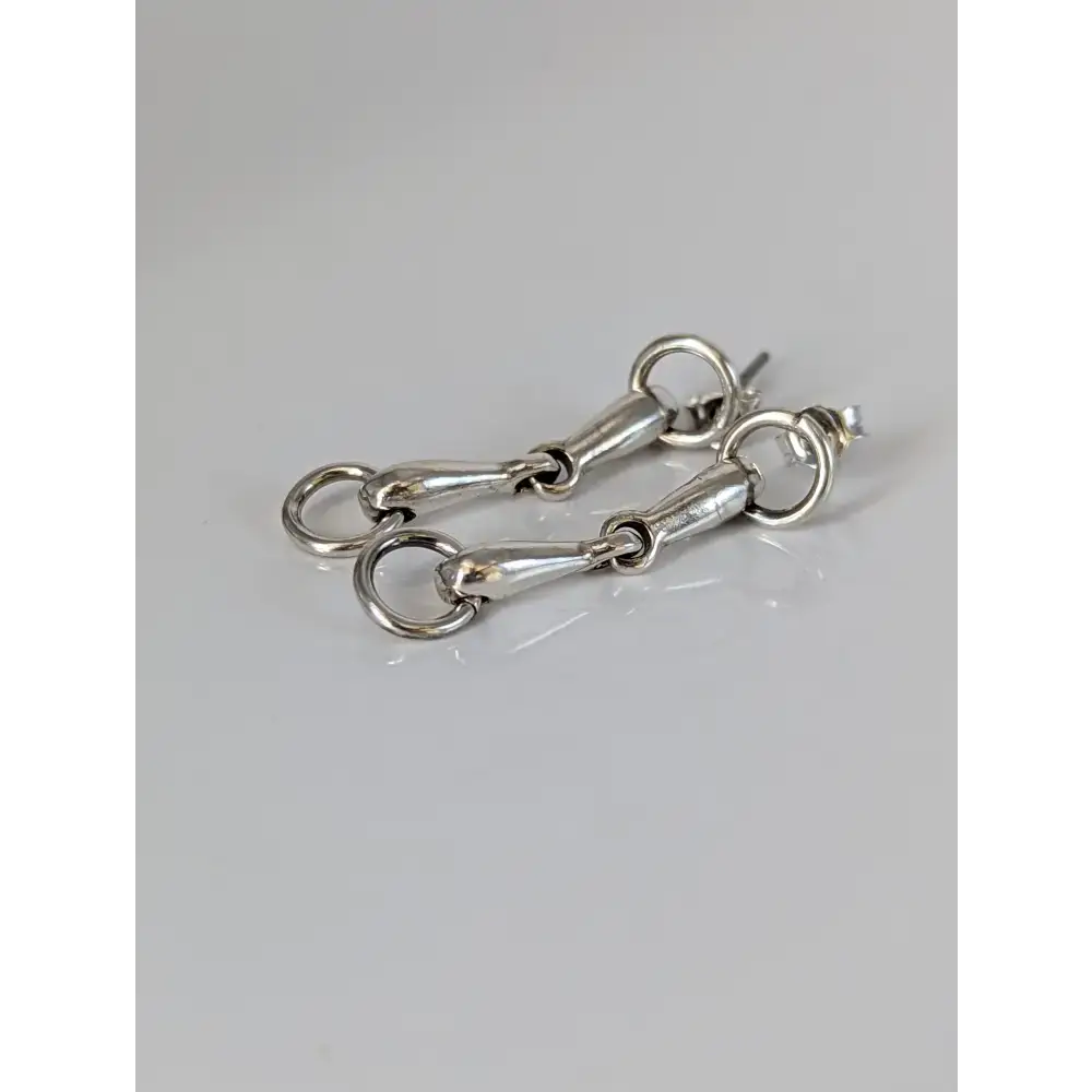Silver Steed Snaffle Bit Stud Earrings Silver Earrings