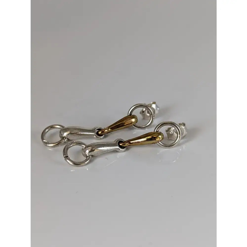 Silver steed snaffle gold and silver-toned snaffle bit stud earrings with polished sterling silver bit earrings finish