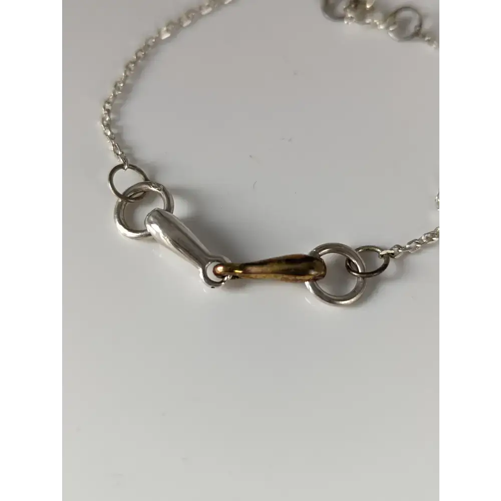 Silver Steed Snaffle on a Chain Delicate Bracelet 15.5cm Silver&Brass Bracelets
