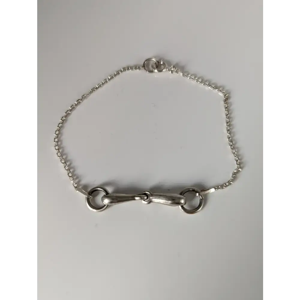 Silver Steed Snaffle on a Chain Delicate Bracelet 15.5cm Silver&Brass Bracelets