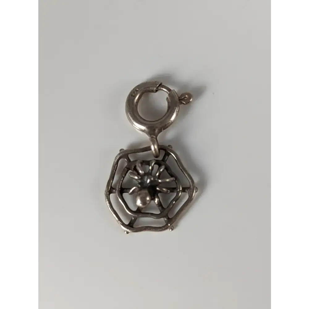 Silver Steed Spider Web Silver Charm Charms