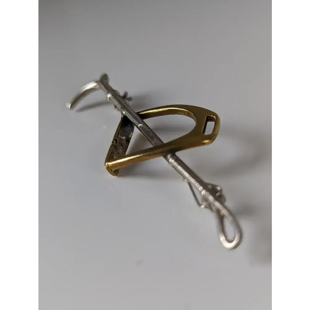 Silver Steed Stirrup & Cane Brooch / Stock Tie Pin Right Brooches