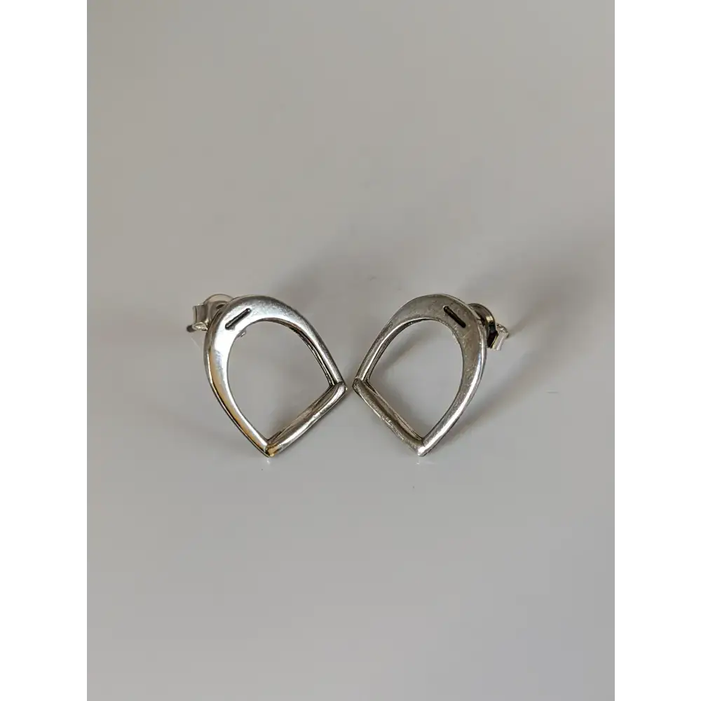 Silver Steed Stirrup Stud Earrings Earrings