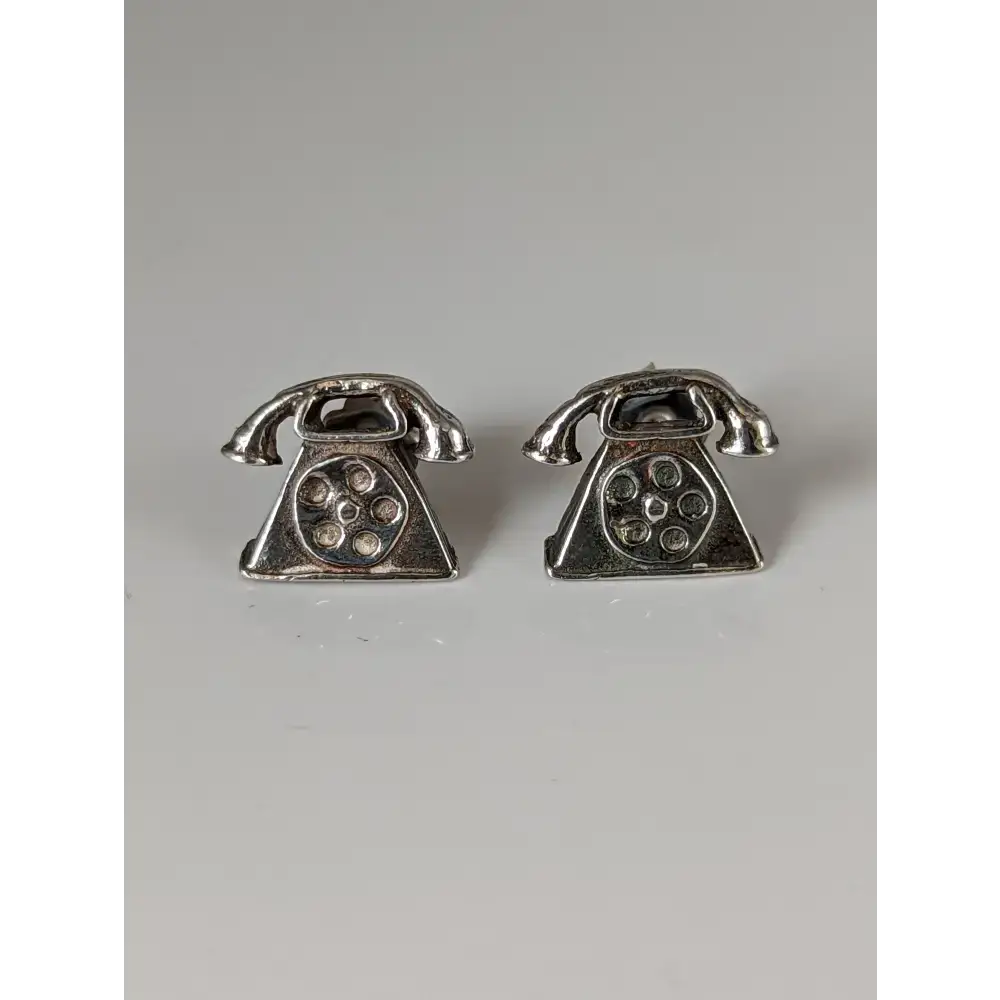 Silver Steed Telephone Stud Earrings Earrings