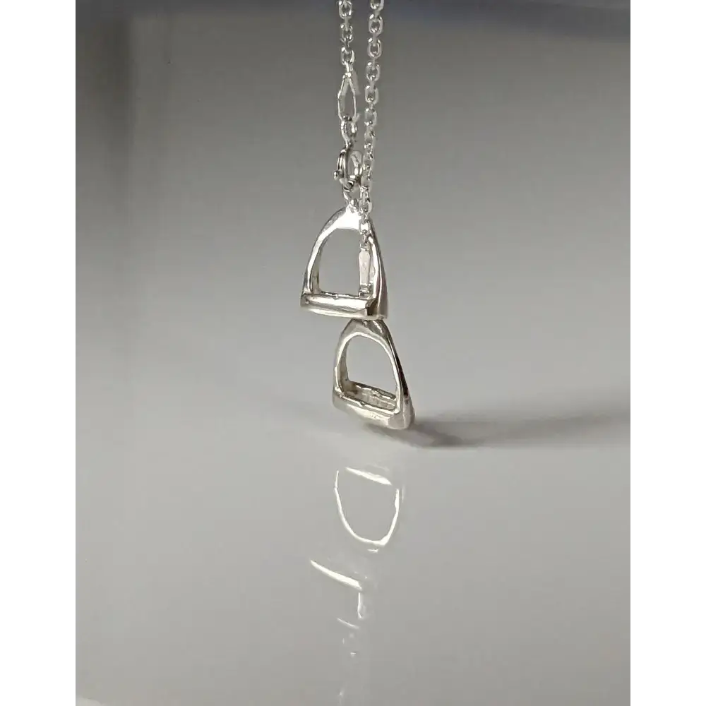 Silver Steed Thread Through Double Stirrup Silver Necklace Pendant