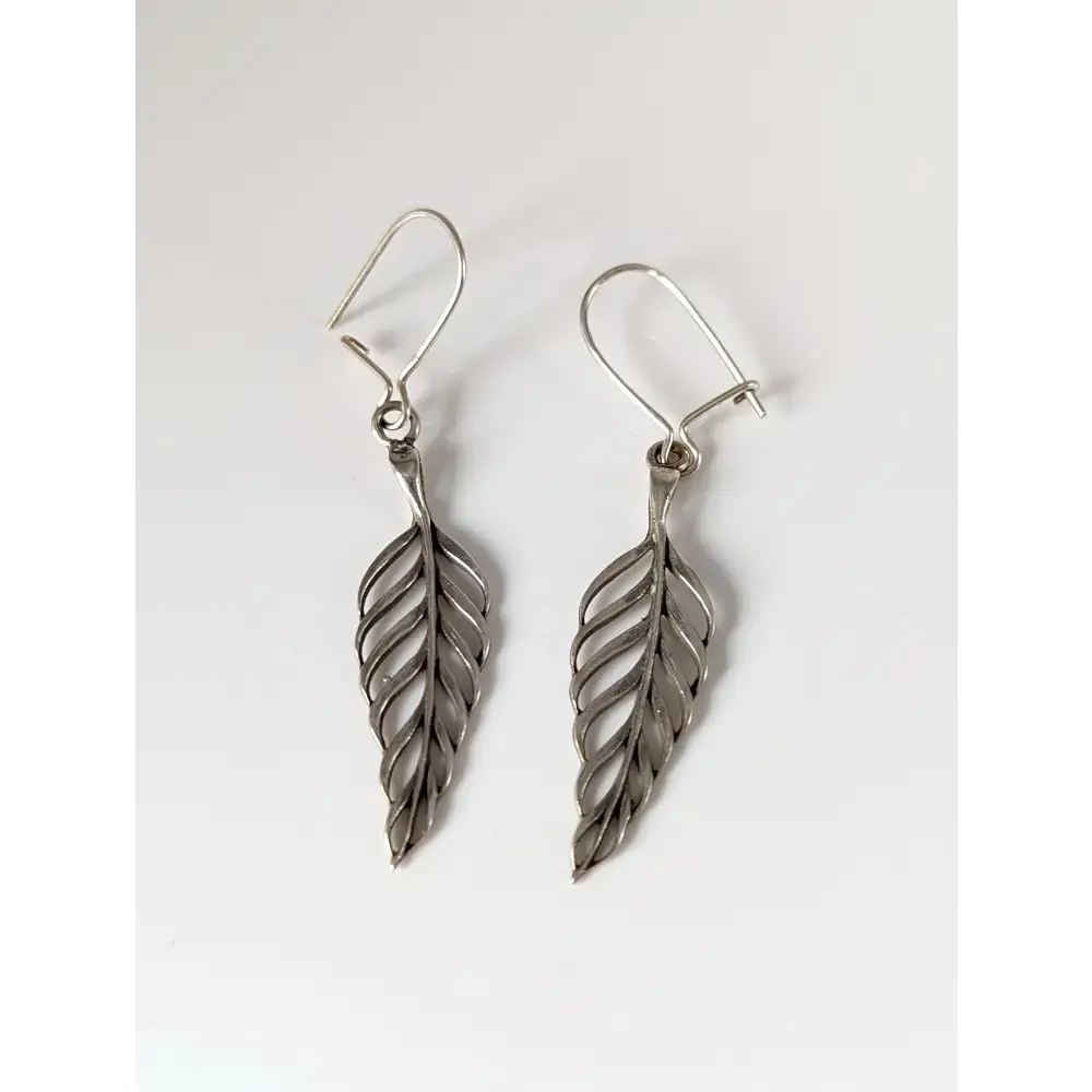 Silver Steed Tropical Leaf Dropped Earrings Earrings