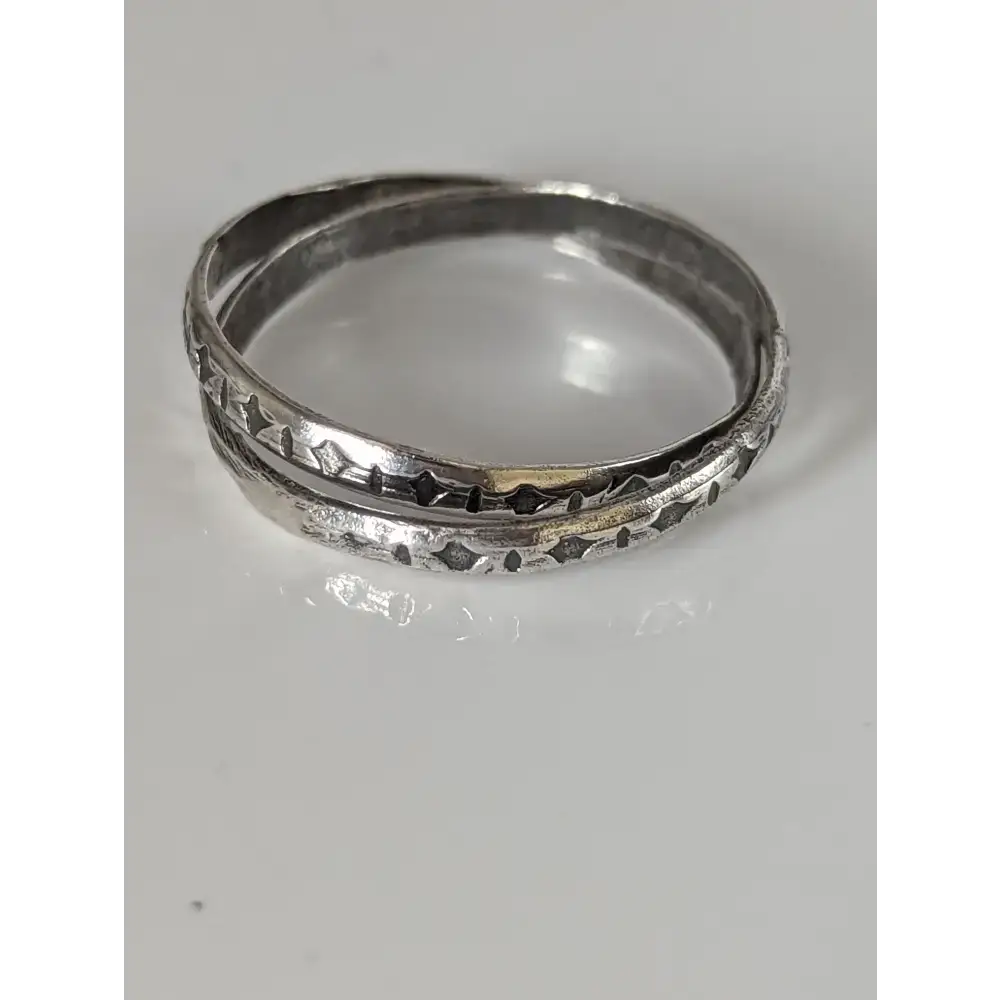 Silver Steed Two Interlinking Bands G Rings