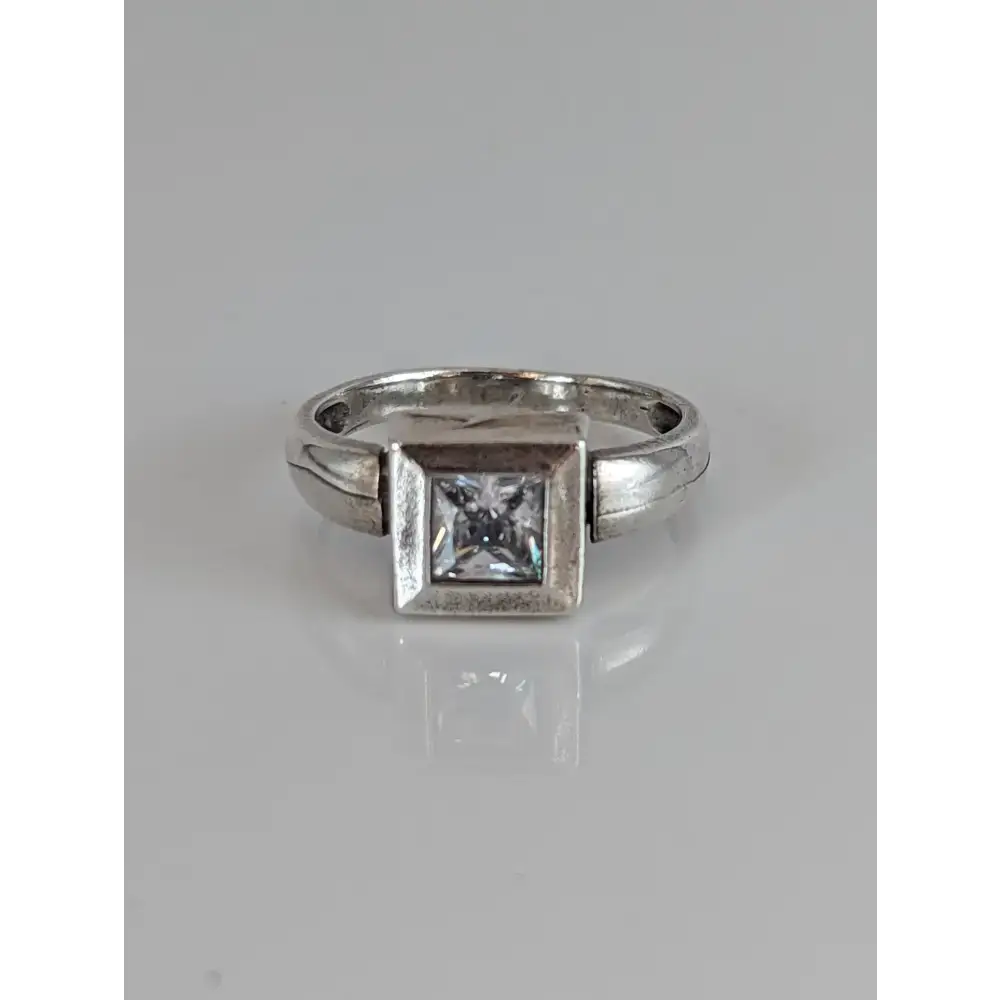 Silver Steed Silver Zirconia Square Ring G Rings