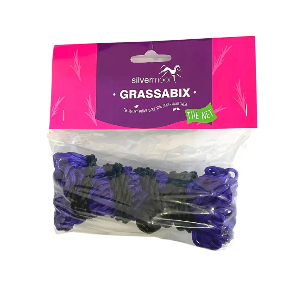 Silvermoor grassabix feeding grassabix blocks in purple and black packed in clear plastic with pink and purple header