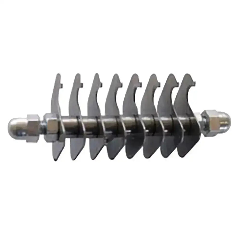 Silver metallic smart tails spare pipe brush with curved bristle blades and threaded end caps replacement blades measure