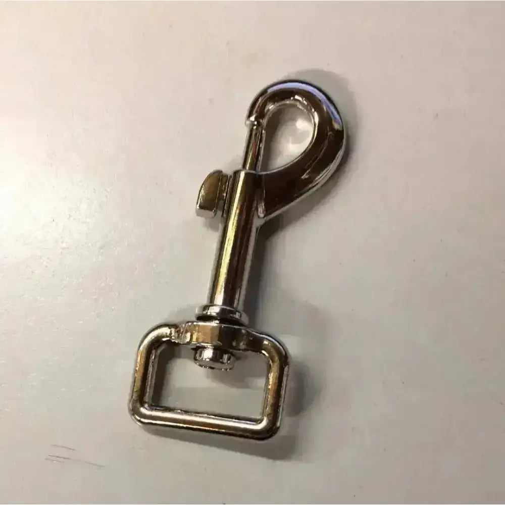 Shiny silver metal horse rug clips with rectangular ring and spring loaded trigger for secure horse rugs