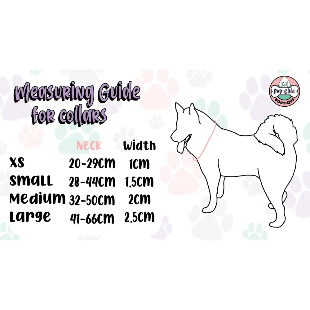 Pink collar illustrated on white dog line drawing showing sprinkles for days collar pink design