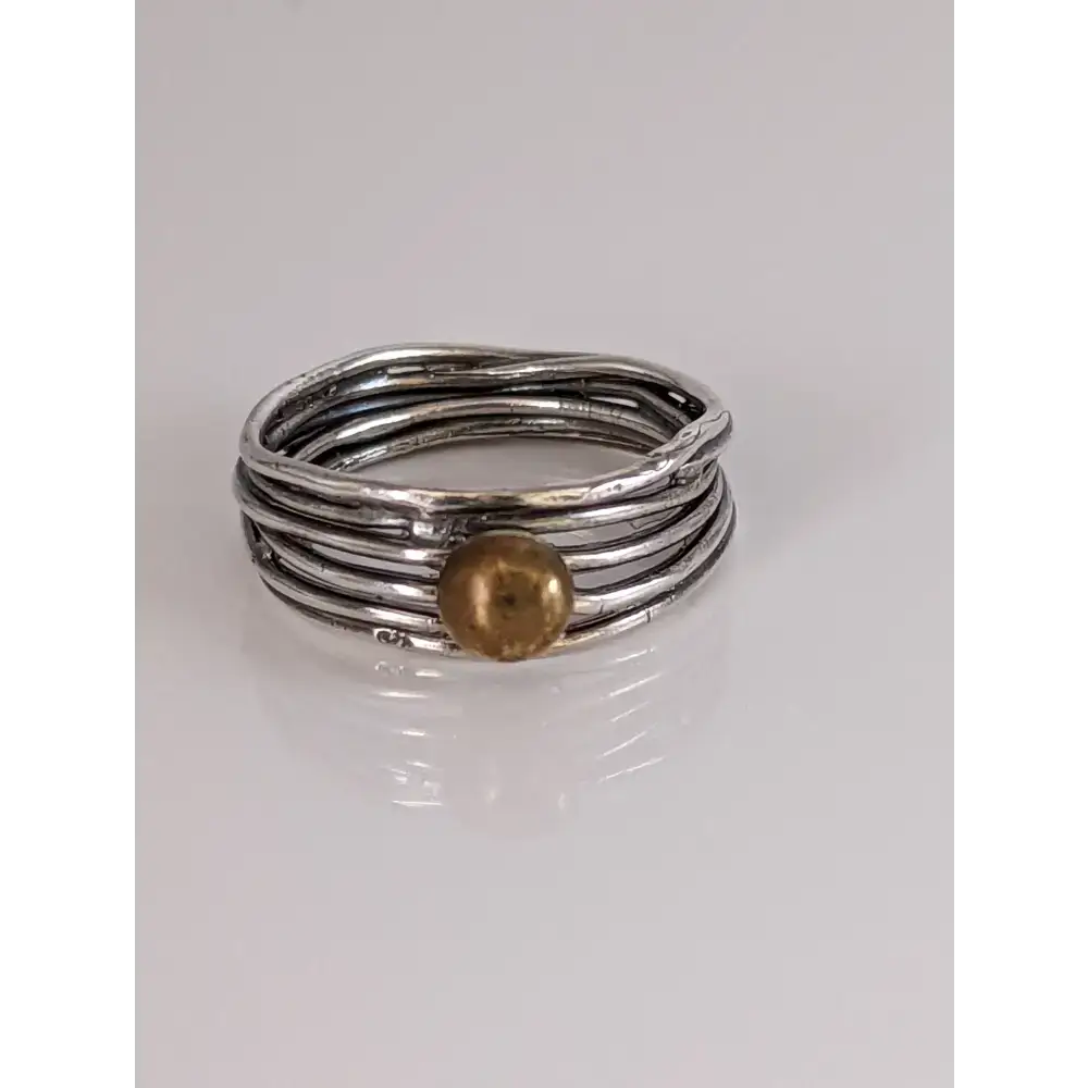 Steed Steed Silver Wired Band with Brass Ball G Rings