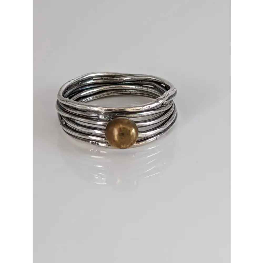 Steed Steed Silver Wired Band with Brass Ball G Rings