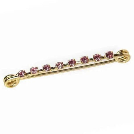 Stock Pin Diamante Gold Plated Bar With Pink Diamante Crystals Pink Barnstaple Equestrian Supplies Competition Accessories Barnstaple Equestrian Supplies