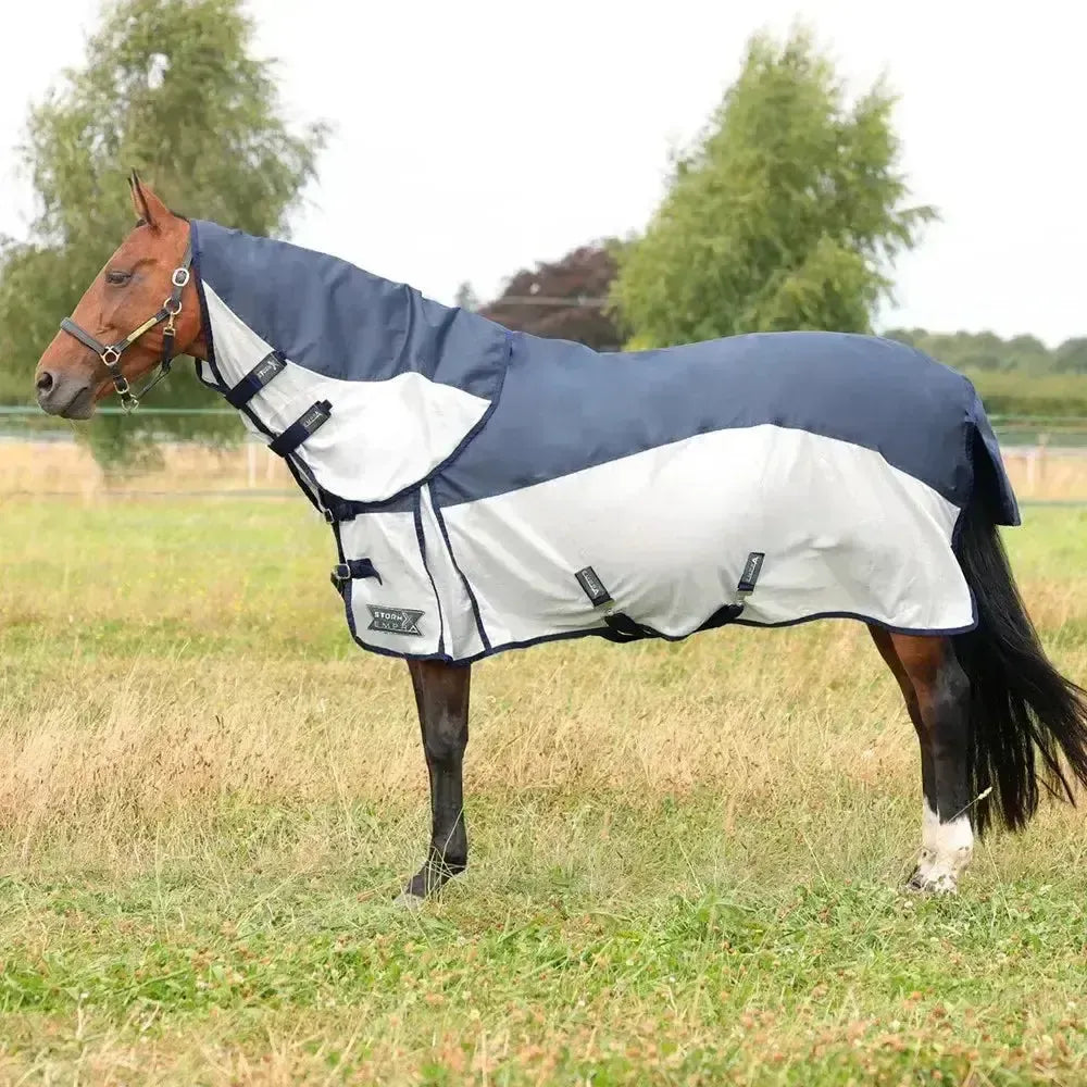 StormX Empra Aqua Shield Fly Rug Navy/Silver 4'6" Waterproof Fly Rugs