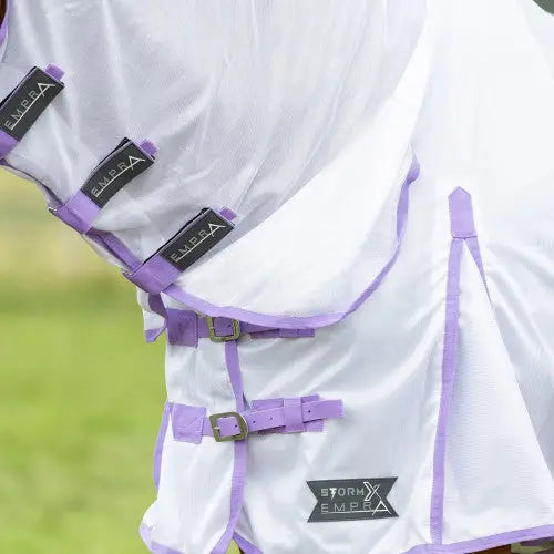 Stormx Empra Gladiator UV Combi Fly Rug 4'6" White / Lilac Fly Rugs